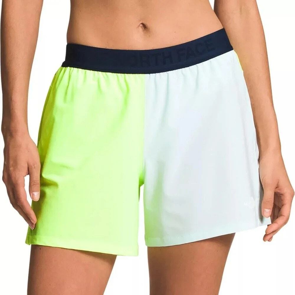 The North Face Women Wander Shorts Yellow White Colorblock XXL Plus Size NWT